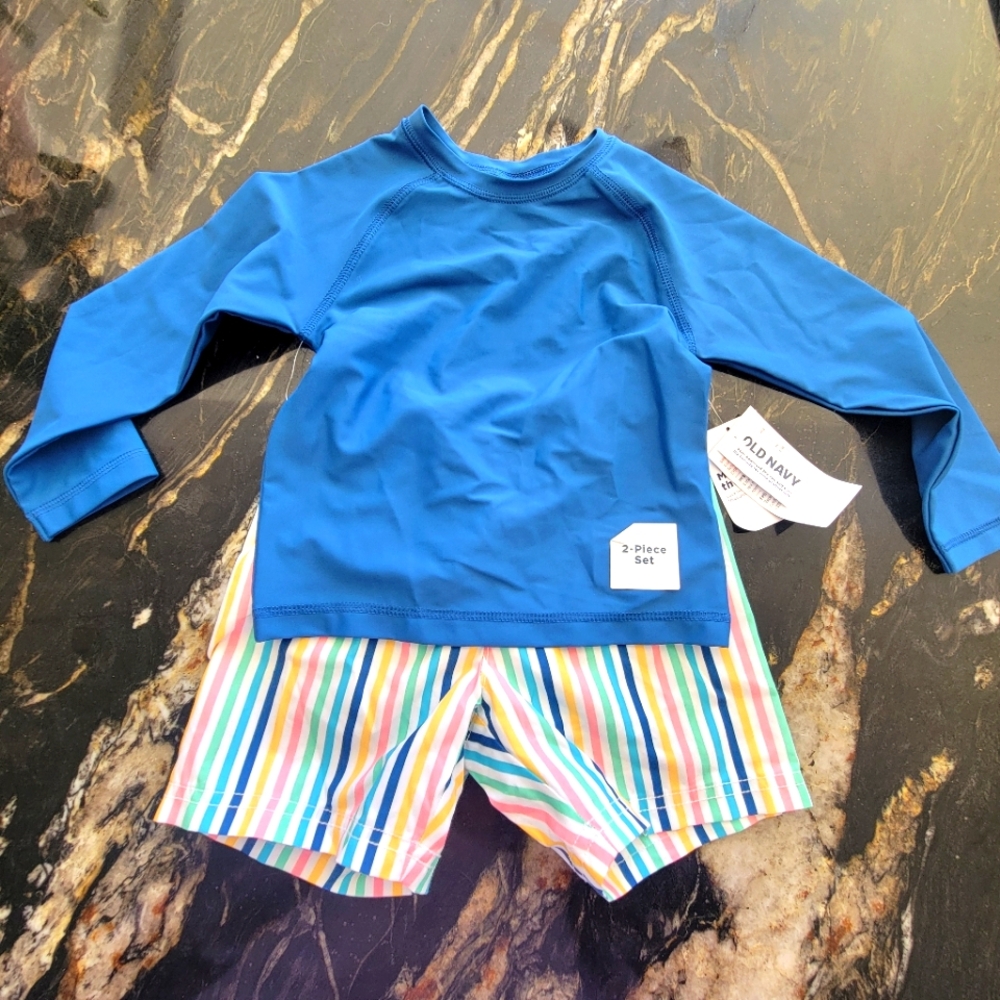 3T Old Navy Bathing Suit With Rash Guard Shirt - UV 50